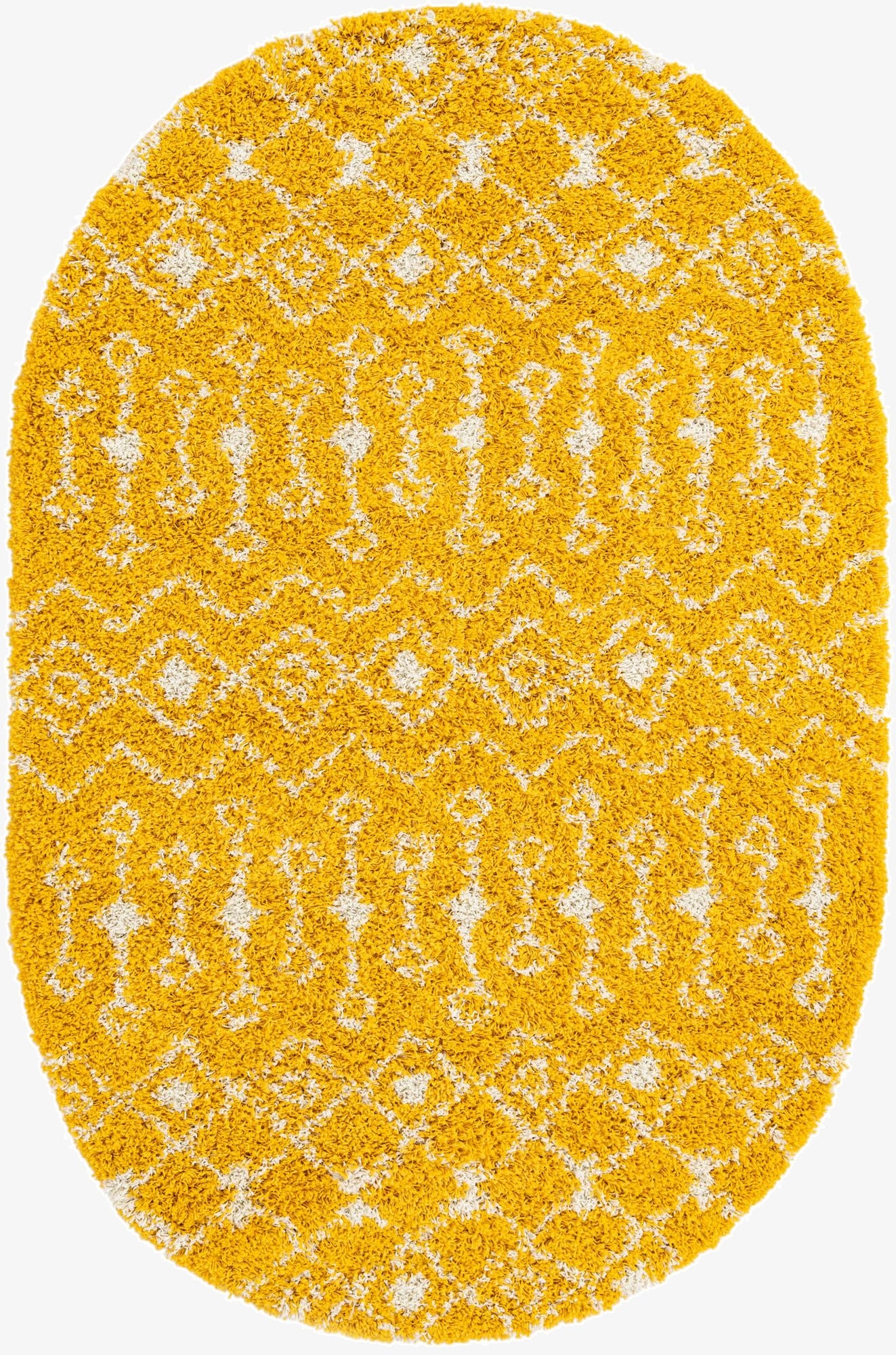 5' 3 x 8' Moroccan Trellis Shag Oval Rug