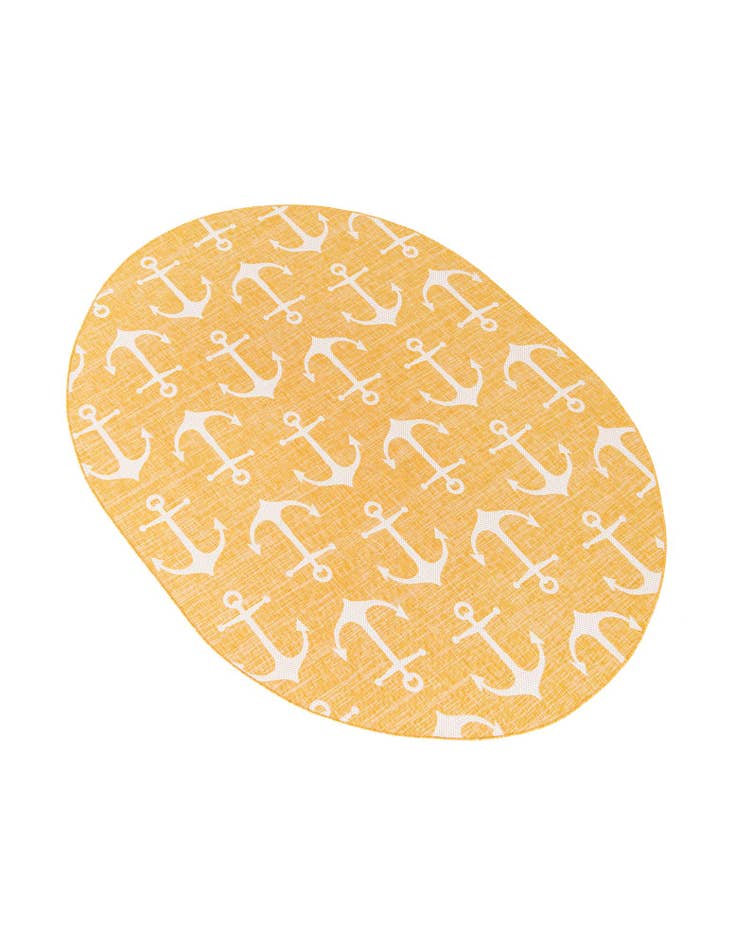 Detail image of  7' 10 x 10'  Washable Coastal Indoor / Outdoor Oval Rug