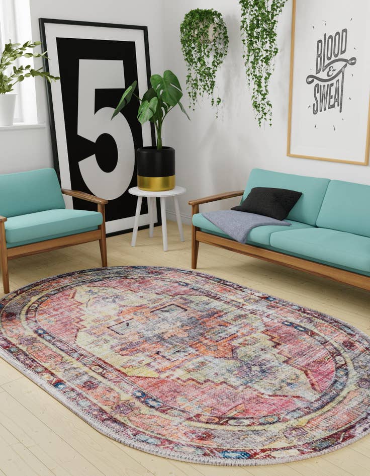 Detail image of  2' x 3'  Washable Maahru Oval Rug