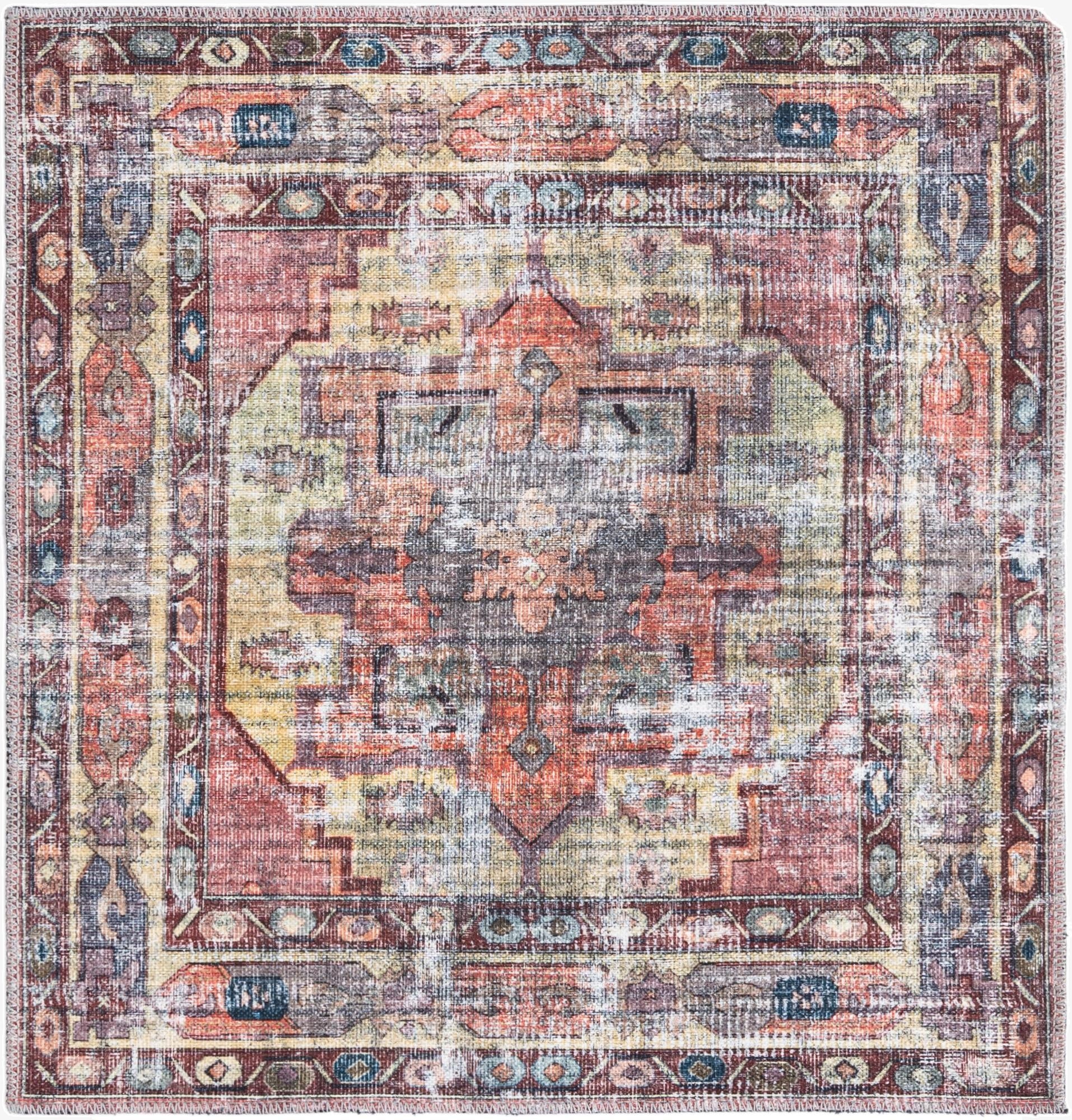  3' 3 x 3' 3  Washable Maahru Square Rug