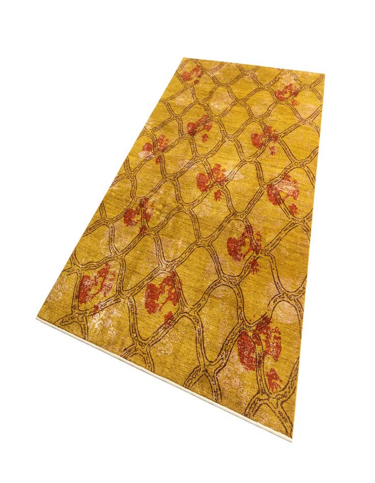 Detail image of  6' 7 x 10'  Hand Knotted Anar Rug