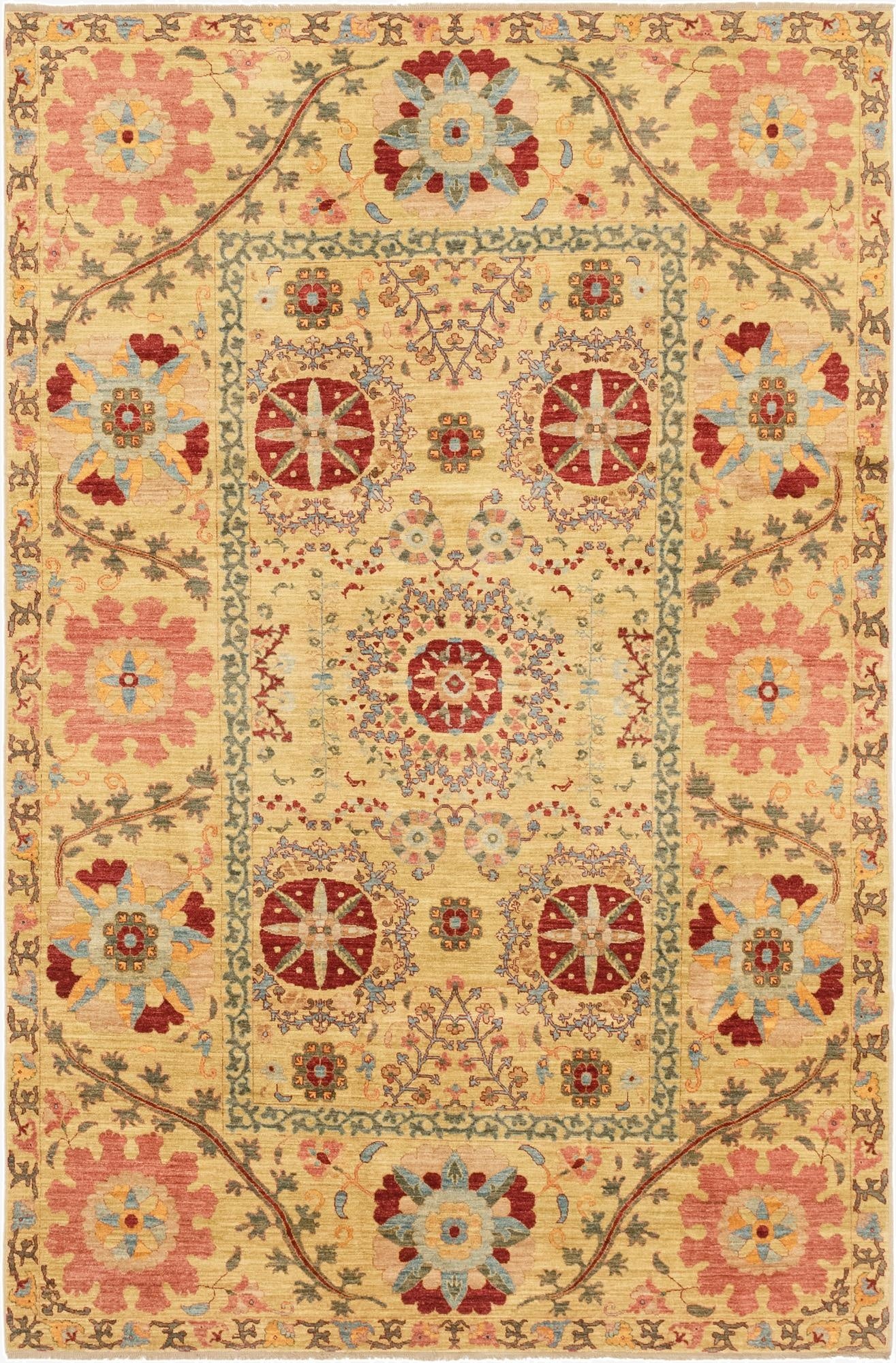  6' 9 x 10' 4  Hand Knotted Ariana Ziegler Oriental Rug