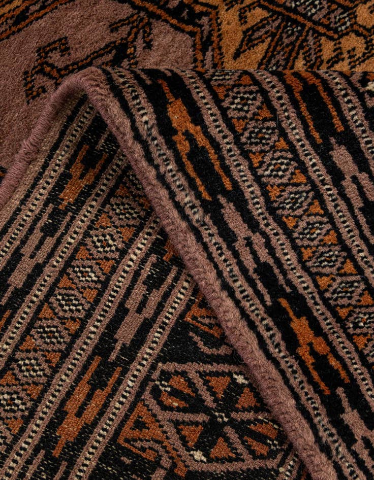 Detail image of  4' 1 x 6' 9  Hand Knotted Bokhara Oriental Wool Rug