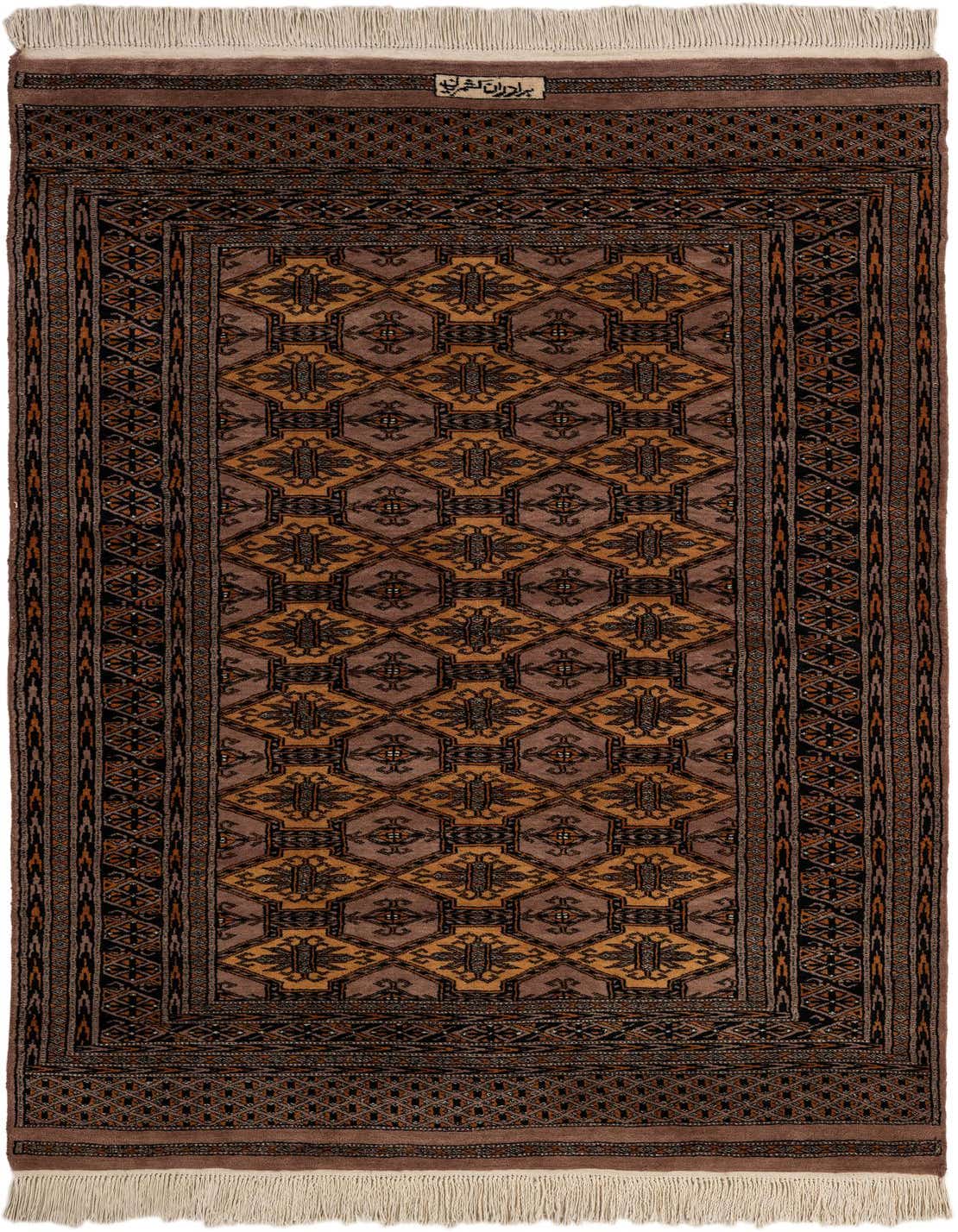 Primary image  4' 1 x 6' 9  Hand Knotted Bokhara Oriental Wool Rug