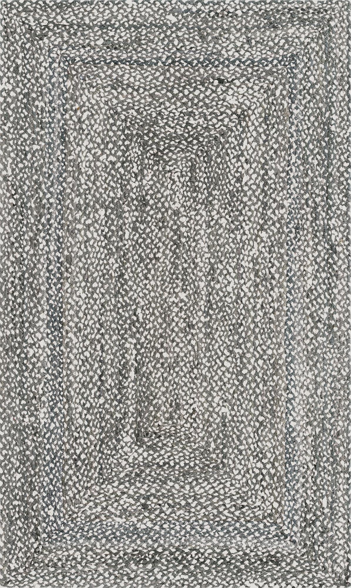  4' 8 x 6' 6  Hand Braided Chindi Rug