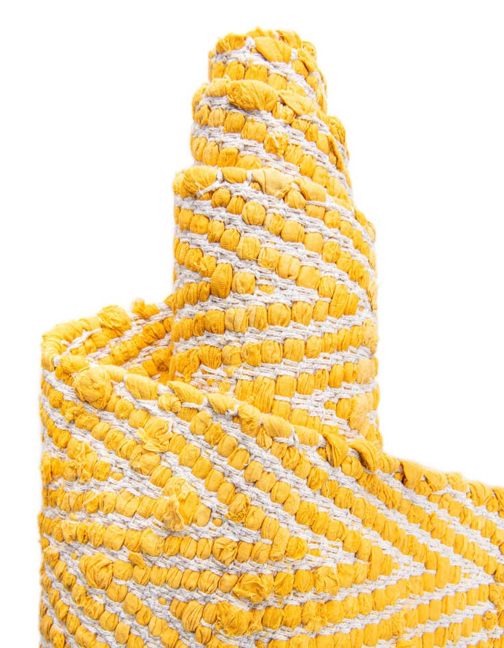 Detail image of  7' 1 x 10'  Hand Woven Chindi Chevron Rug