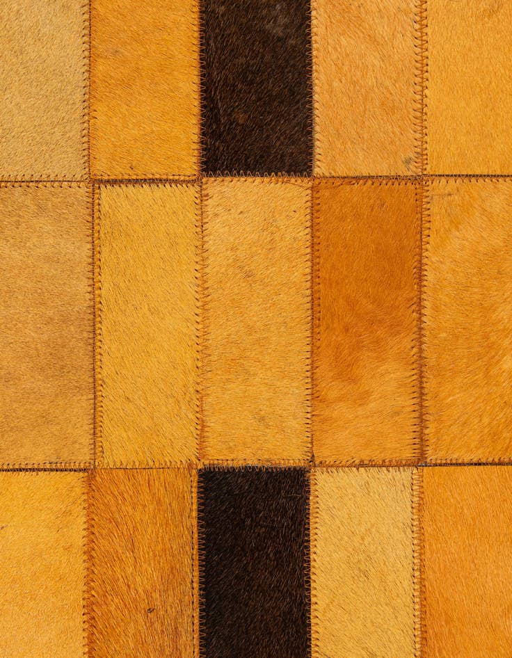 Detail image of  5' 1 x 7' 11 Cowhide - Patchwork Rug