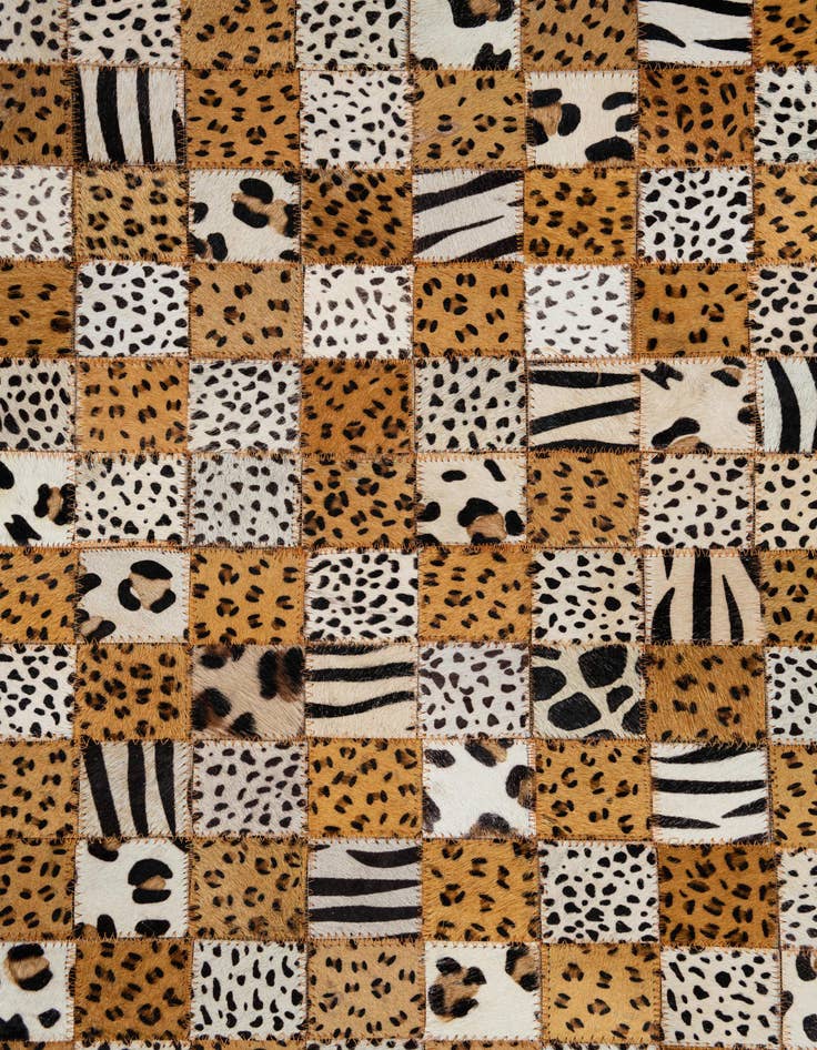 Detail image of  5' 1 x 8' Cowhide Leather Rug