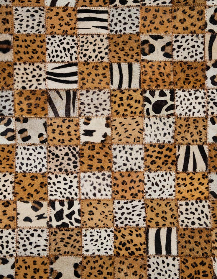 Detail image of  5' 1 x 8' Cowhide Leather Rug