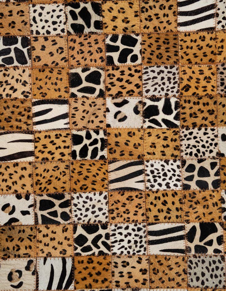 Detail image of  5' 1 x 8' Cowhide Leather Rug