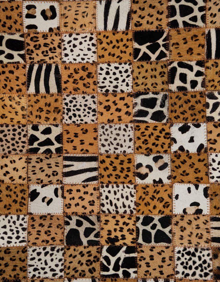 Detail image of  5' 1 x 8' Cowhide Leather Rug