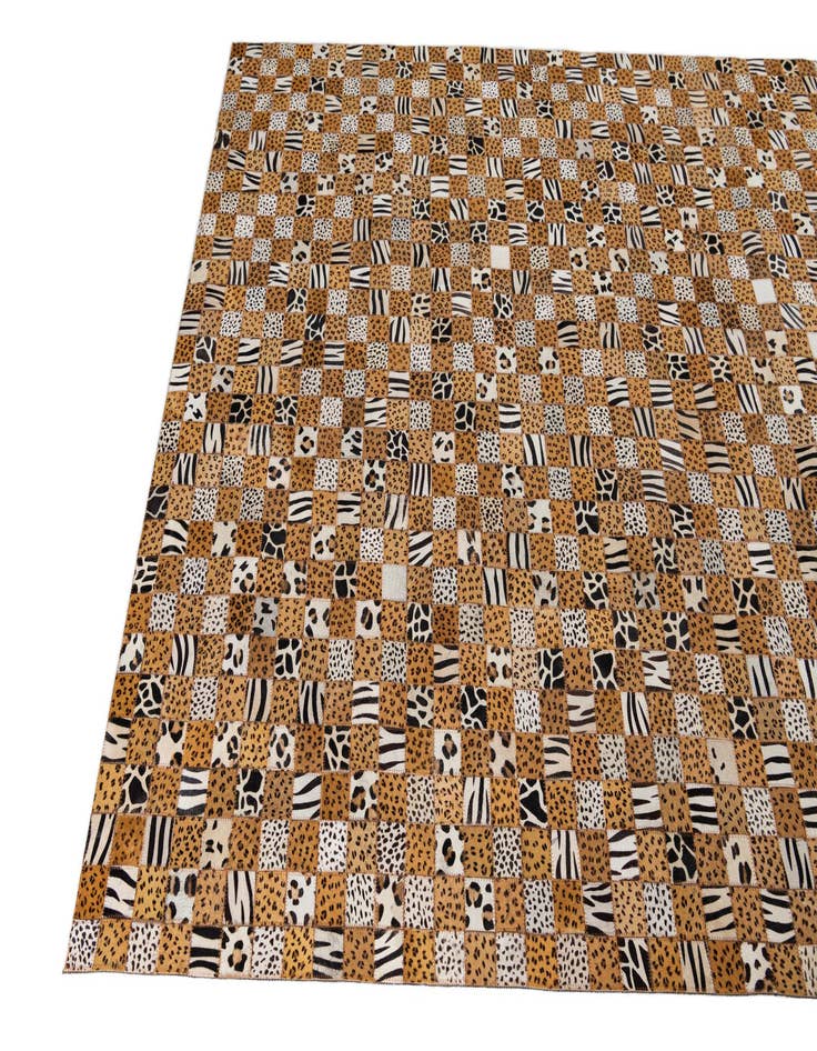 Detail image of  5' 1 x 8' Cowhide Leather Rug