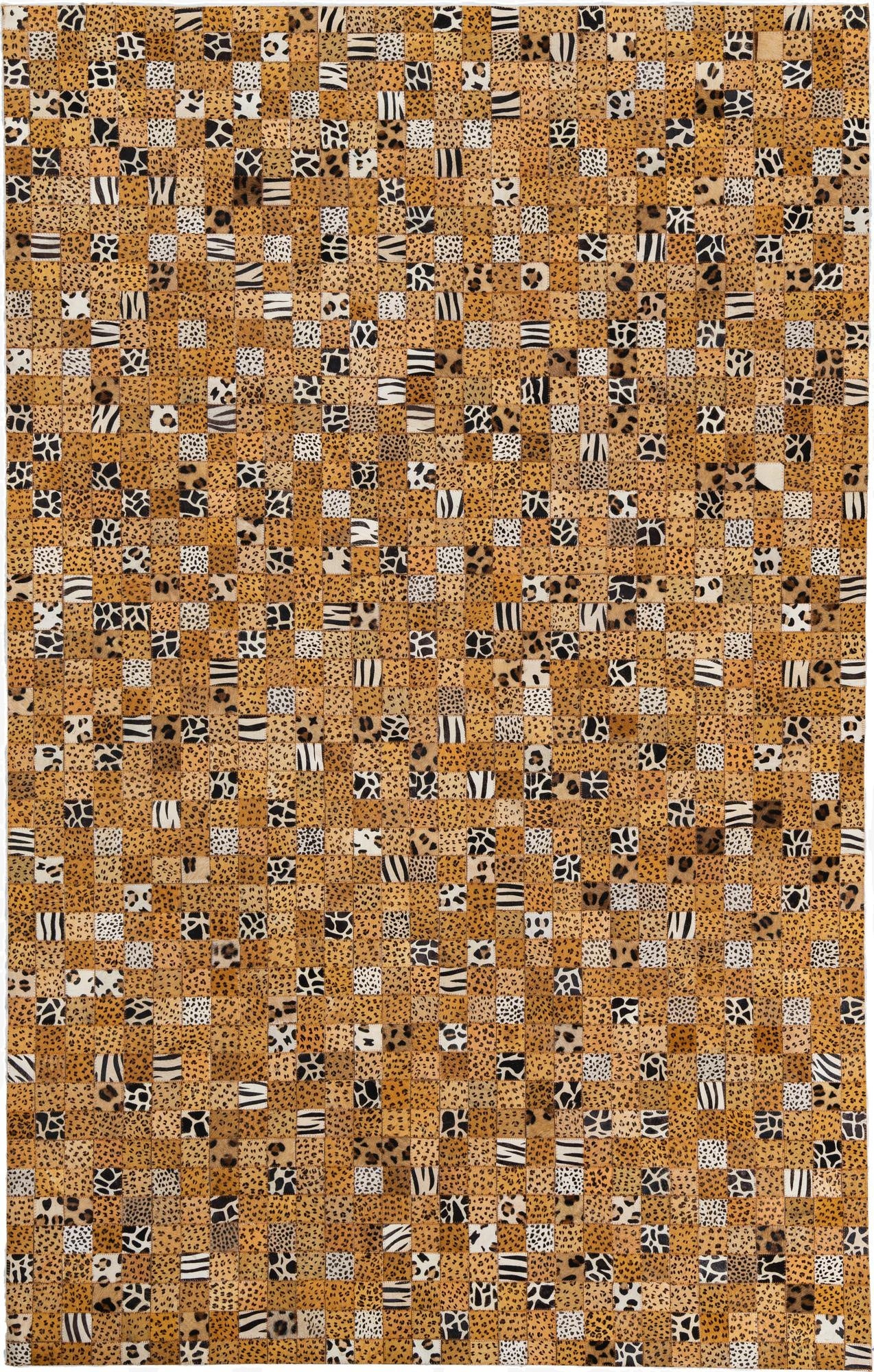  5' 1 x 8' Cowhide Leather Rug