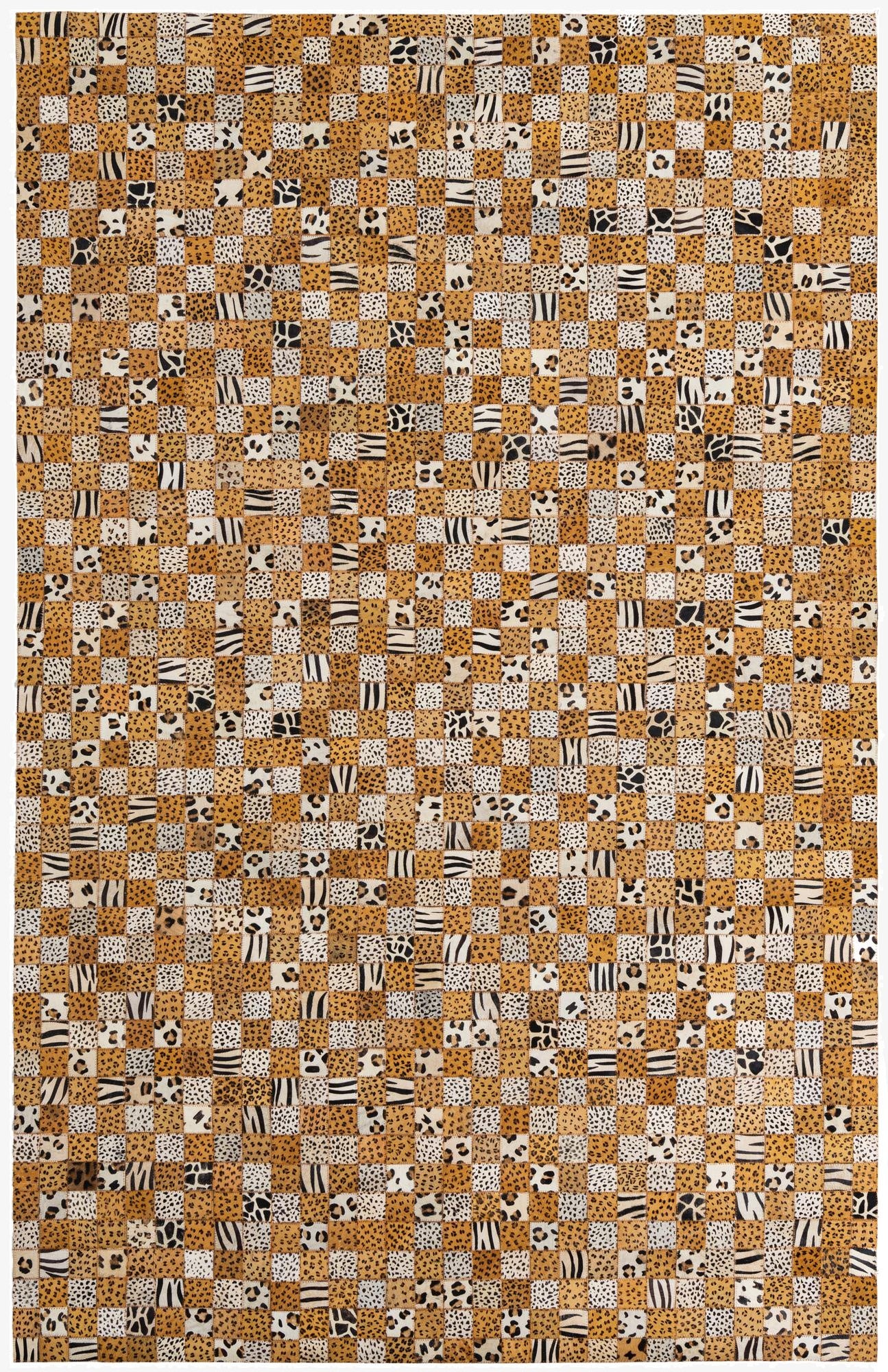  5' 1 x 8' Cowhide Leather Rug