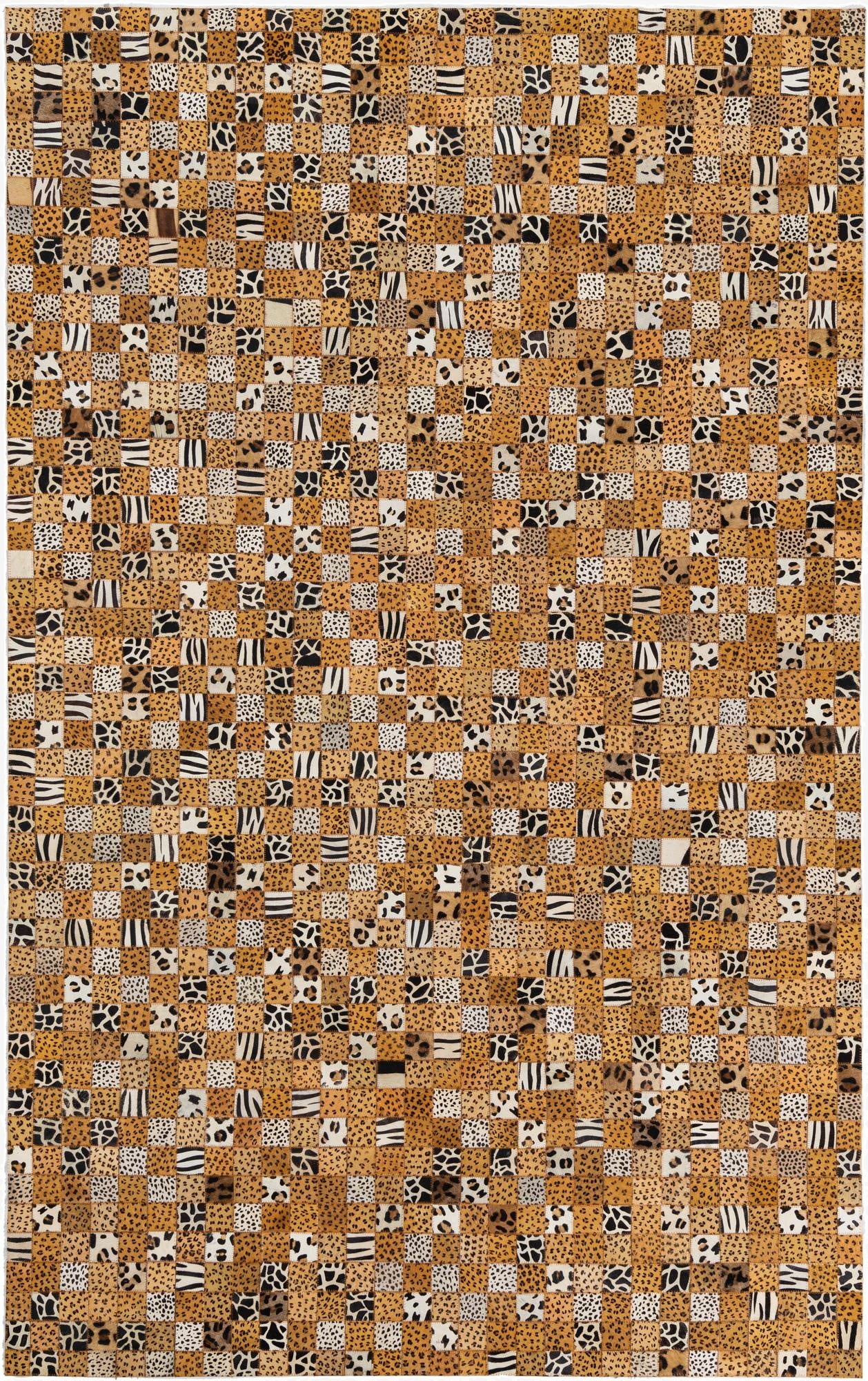  5' 1 x 8' Cowhide Leather Rug