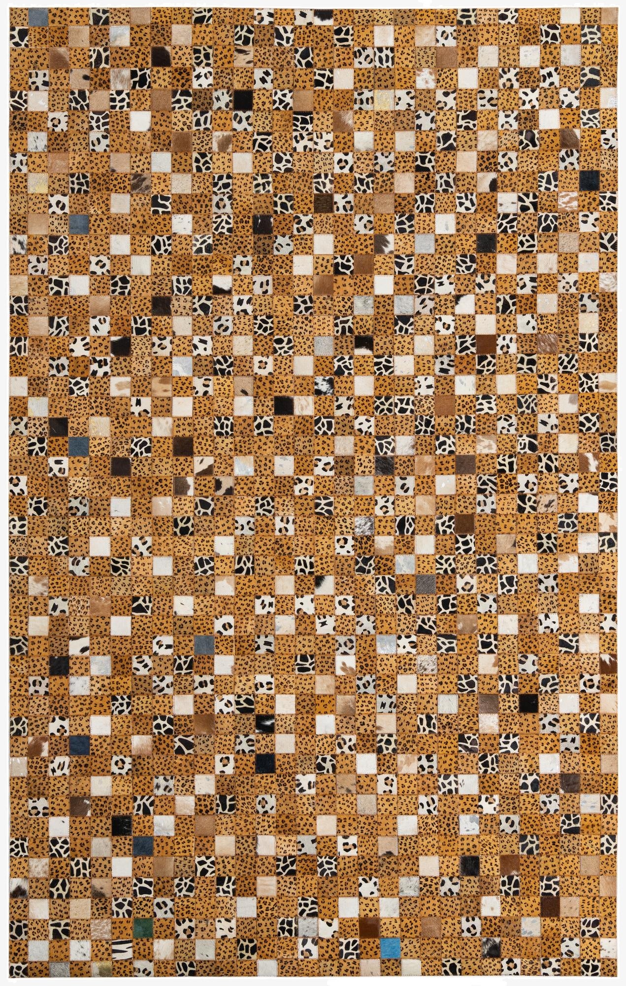  5' 1 x 8' Cowhide Leather Rug