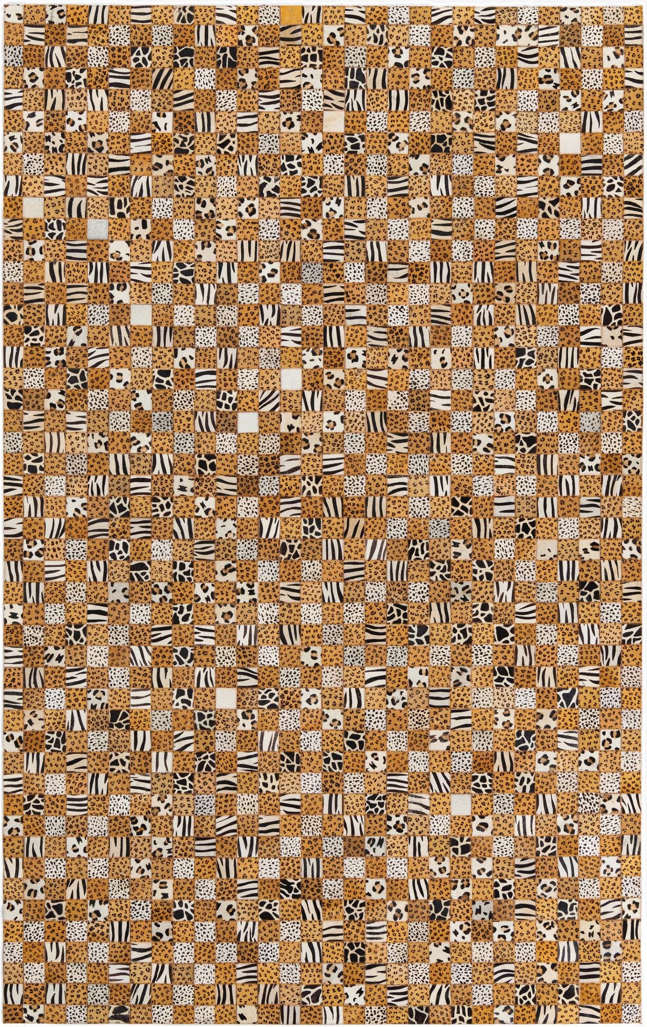  5' 1 x 8' Cowhide Leather Rug