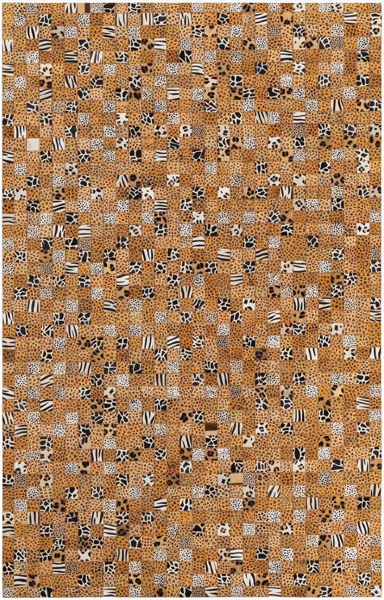 5' 1 x 8' Cowhide Leather Rug