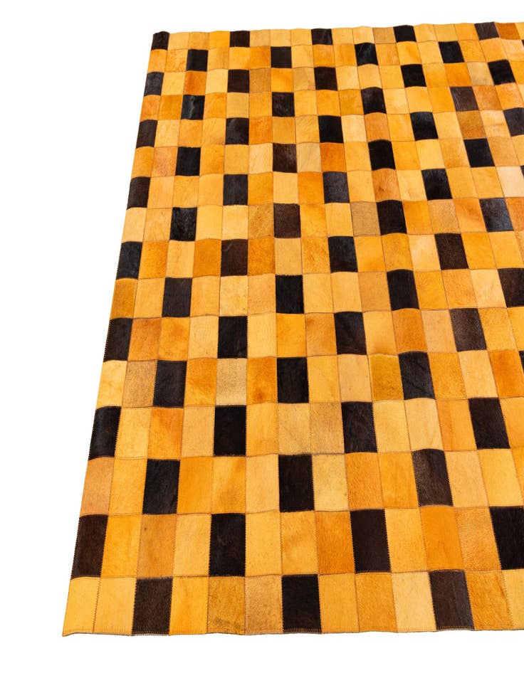 Detail image of  5' 1 x 8' Cowhide Stocks Rug