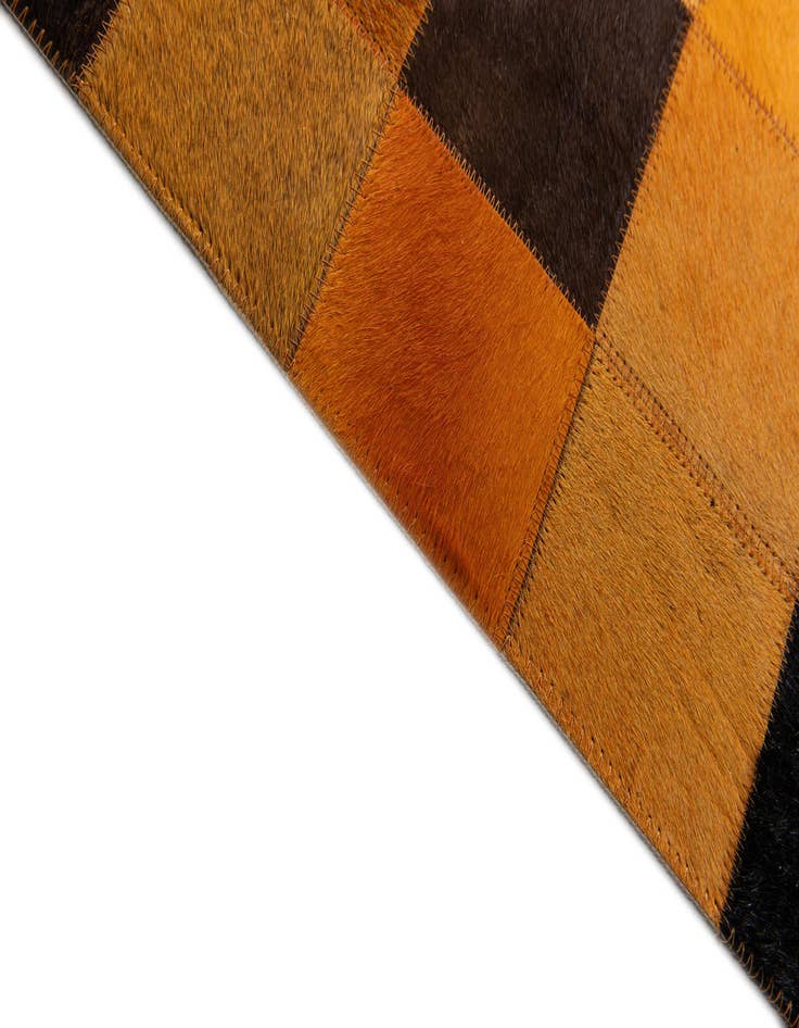 Detail image of  5' 1 x 8' Cowhide Stocks Rug