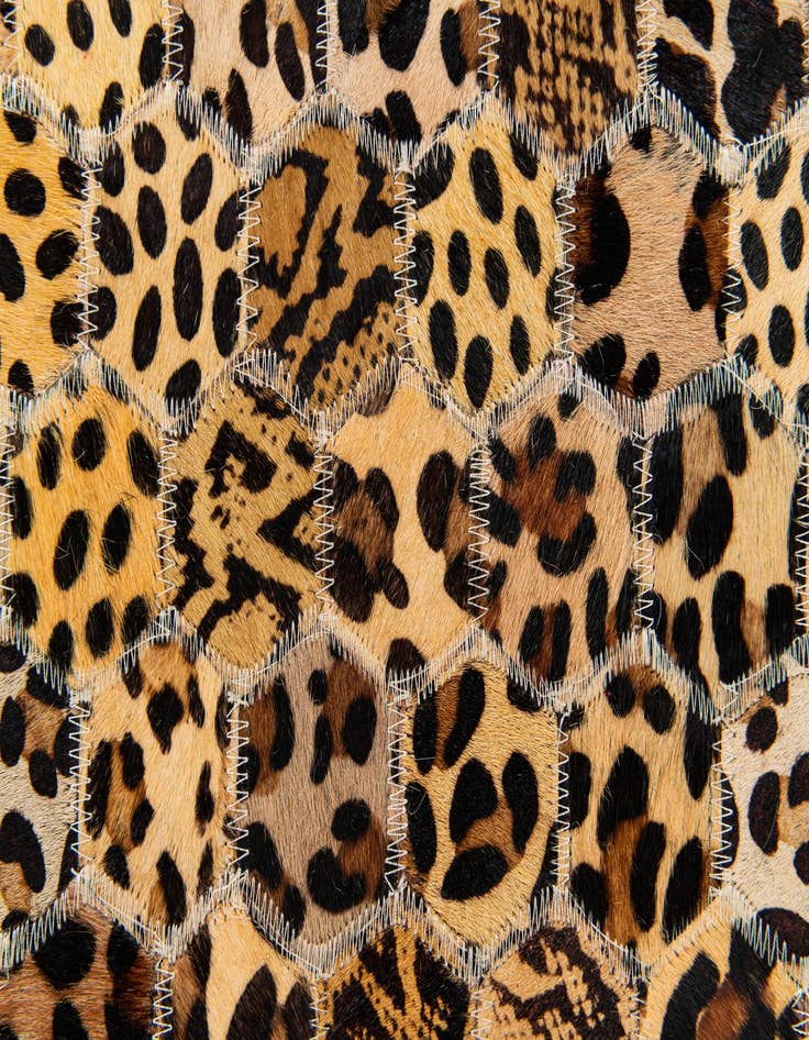 Detail image of  4' 11 x 7' 11 Cowhide Stocks Rug