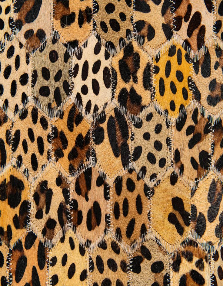 Detail image of  4' 11 x 7' 11 Cowhide Stocks Rug