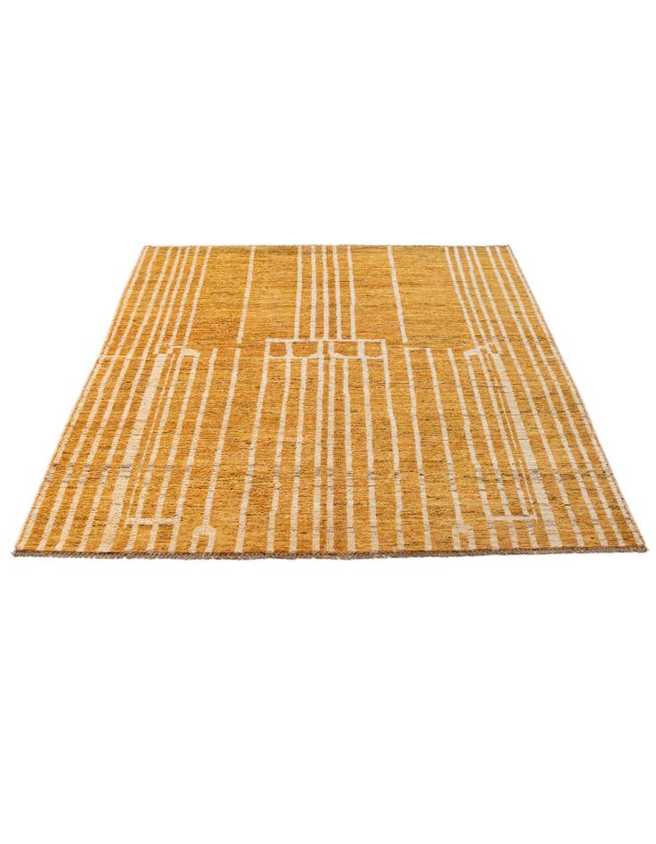 Detail image of  5' 9 x 8'  Hand Knotted Darya Wool Rug