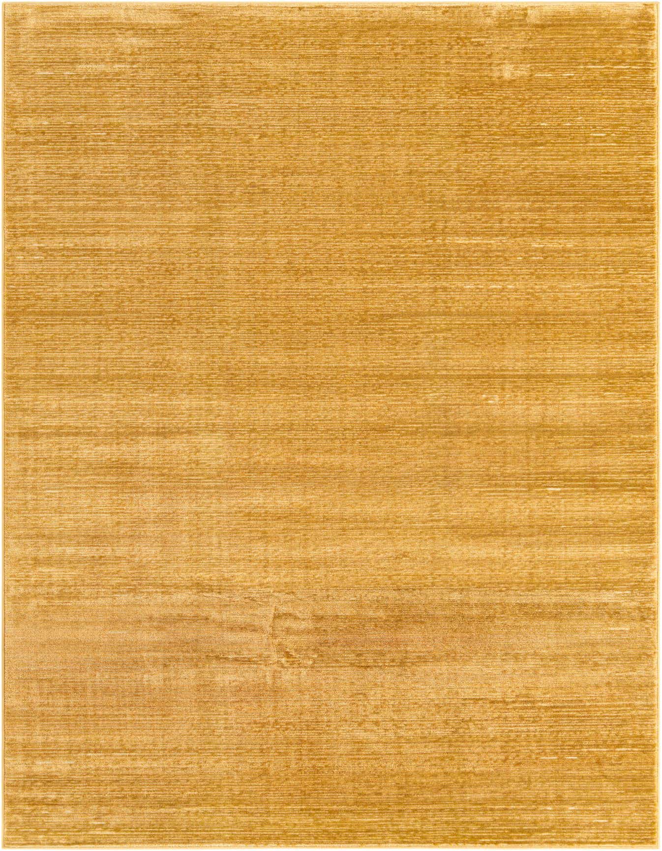 A 6x9 rectangular Finsbury rug in varying shades of yellow and gold, featuring a modern textured high/low pile.