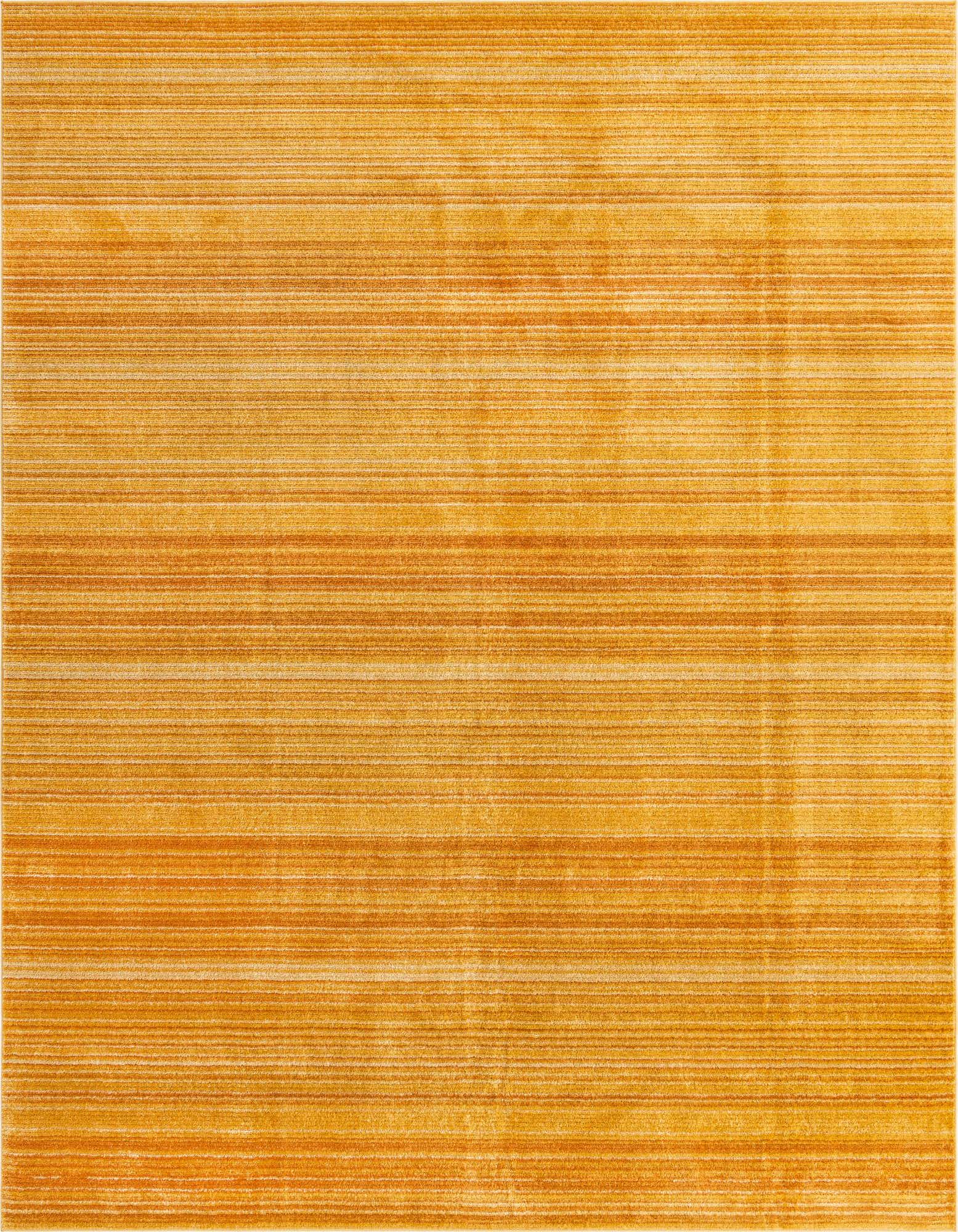 A 9x12 rectangular Gemstone rug in varying shades of yellow and gold with a textured, modern solid pattern.