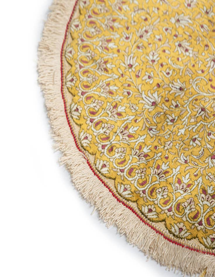 Detail image of  2' x 2' 11 Ghom Silk Rug