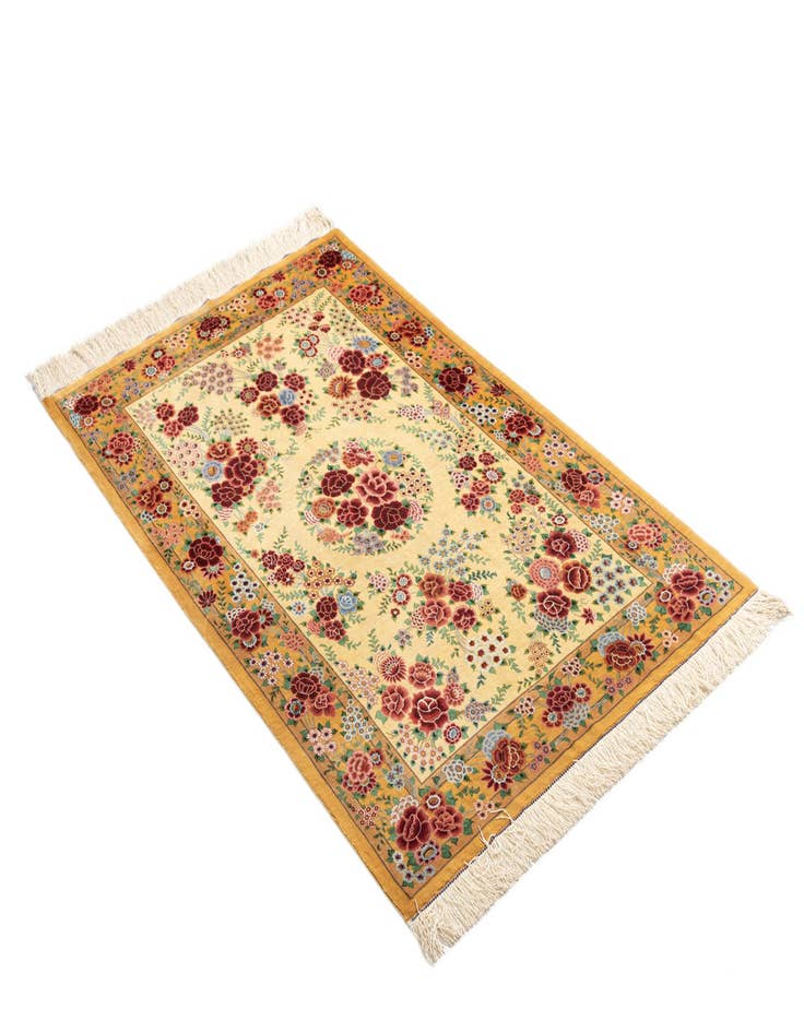 Detail image of  3' 3 x 5' 5 Ghom Silk Rug