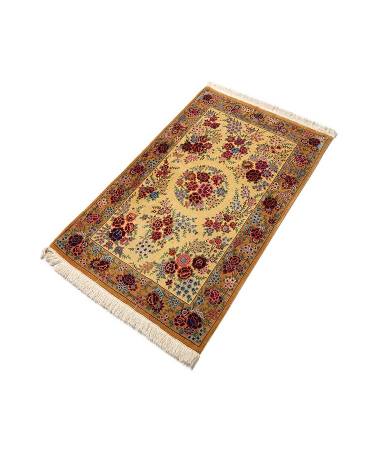 Detail image of  3' 4 x 5' 2 Ghom Silk Rug