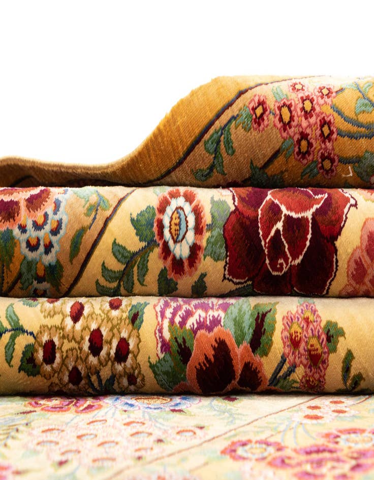 Detail image of  3' 4 x 5' 2 Ghom Silk Rug