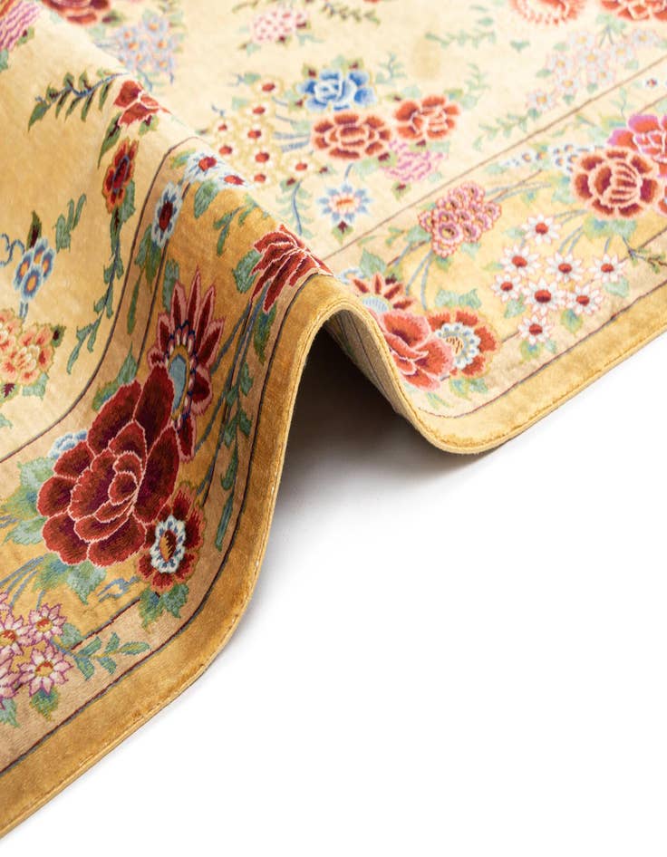 Detail image of  3' 4 x 5' 2 Ghom Silk Rug