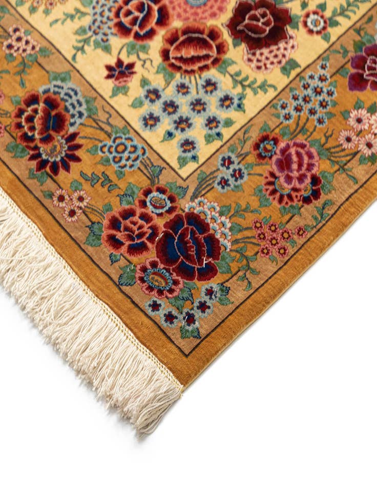 Detail image of  3' 4 x 5' 2 Ghom Silk Rug