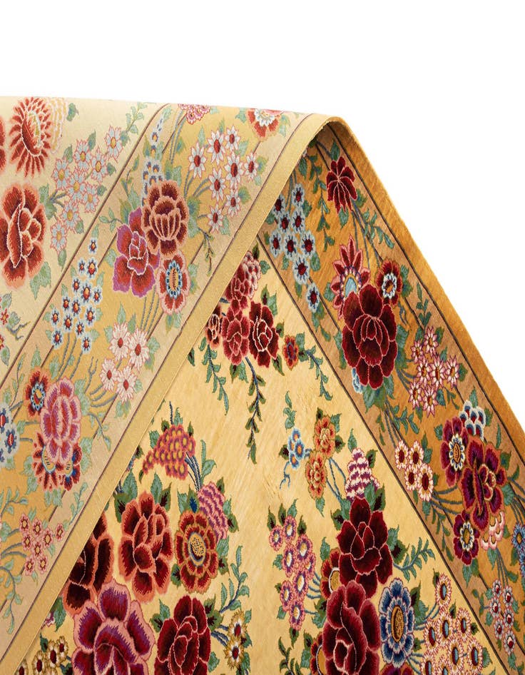 Detail image of  3' 4 x 5' 2 Ghom Silk Rug