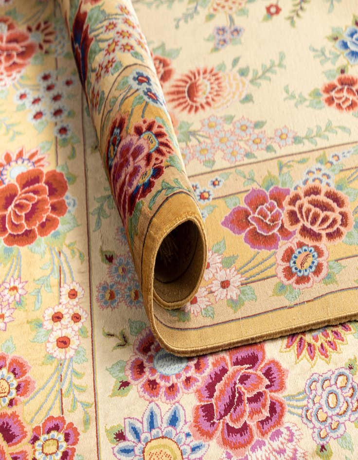 Detail image of  3' 4 x 5' 2 Ghom Silk Rug