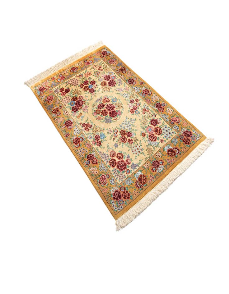 Detail image of  3' 3 x 5' 2 Ghom Silk Rug