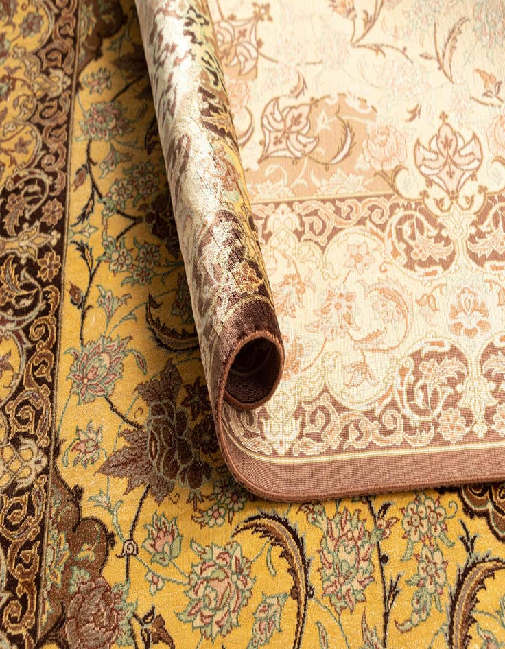 Detail image of  3' 4 x 5' Ghom Silk Rug