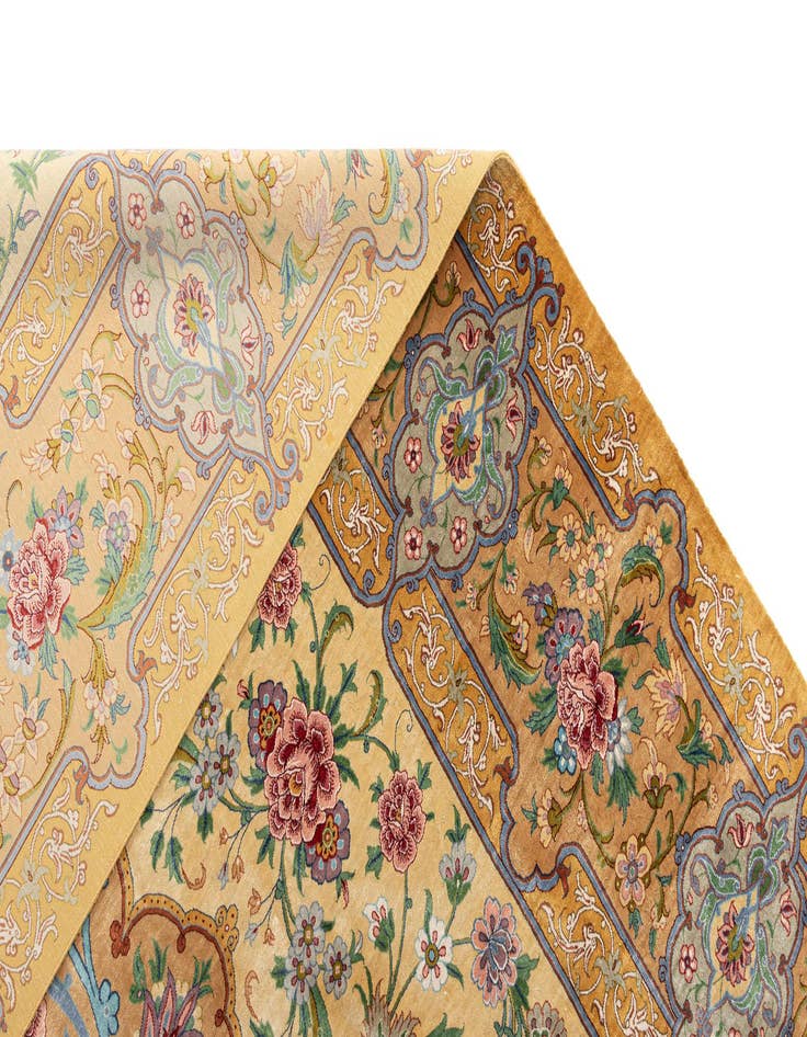 Detail image of  6' 8 x 9' 9 Ghom Silk Rug