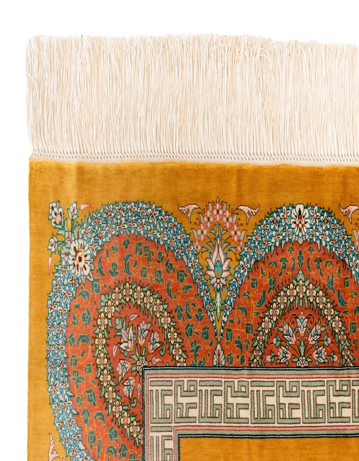 Detail image of  4' 4 x 6' 5 Ghom Silk Rug