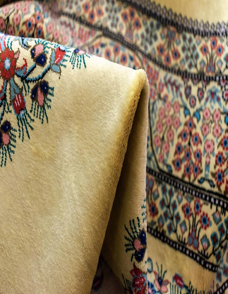 Detail image of  3' 4 x 4' 11 Ghom Silk Rug