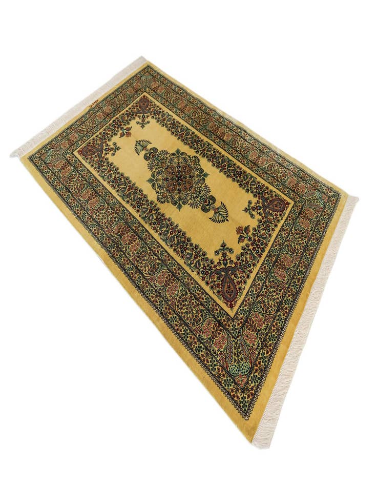 Detail image of  3' 4 x 4' 11 Ghom Silk Rug