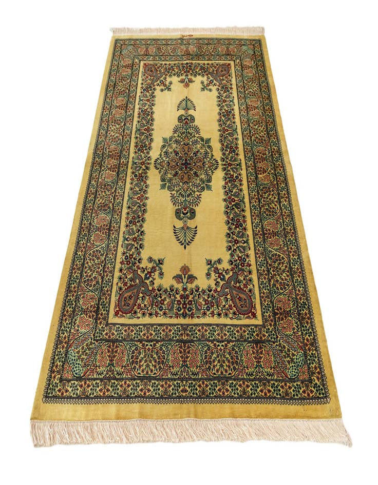 Detail image of  3' 4 x 4' 11 Ghom Silk Rug