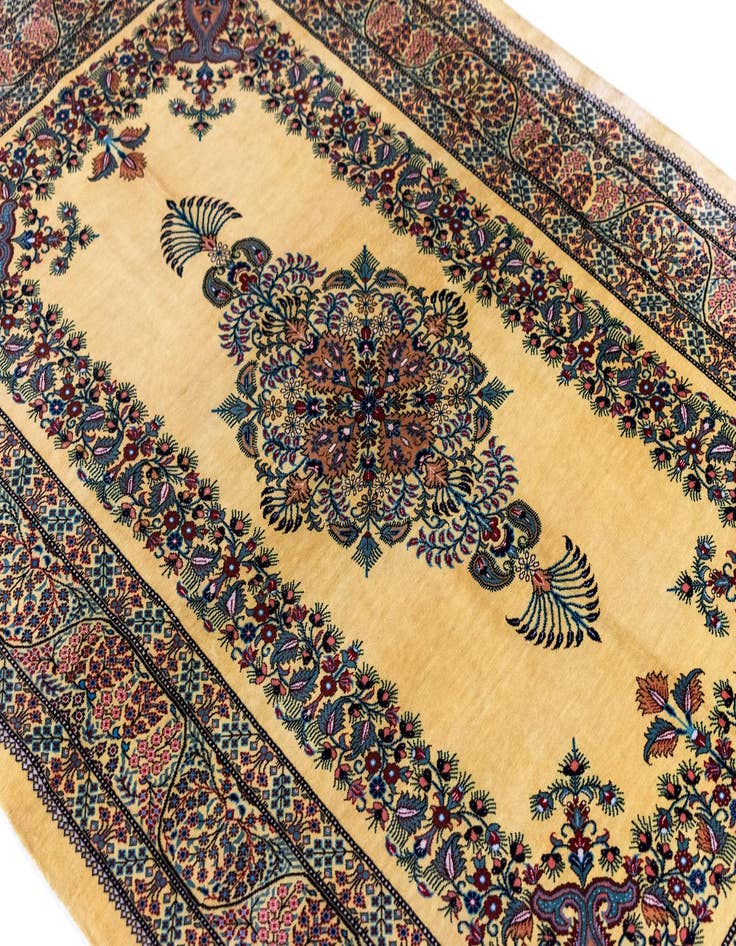 Detail image of  3' 4 x 4' 11 Ghom Silk Rug
