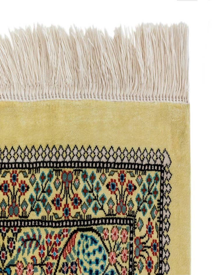 Detail image of  3' 4 x 4' 11 Ghom Silk Rug