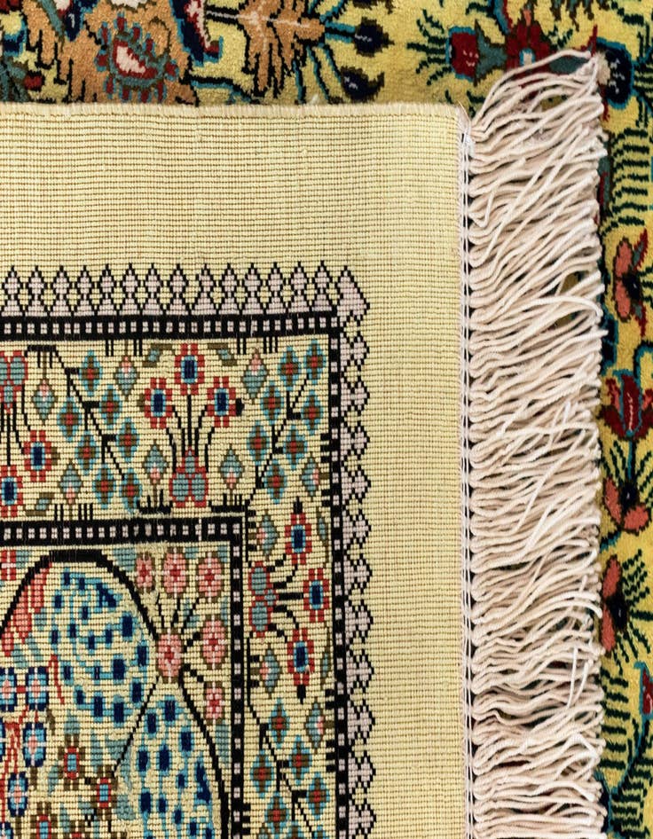 Detail image of  3' 4 x 4' 11 Ghom Silk Rug