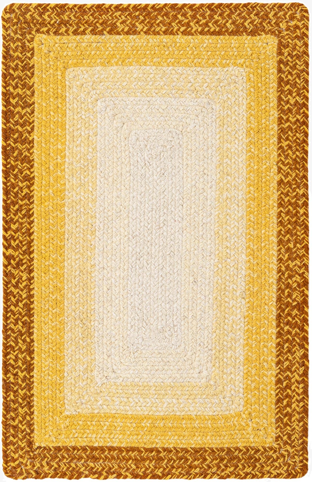  2' x 3' 1  Hand Hand Braided Wool Rug