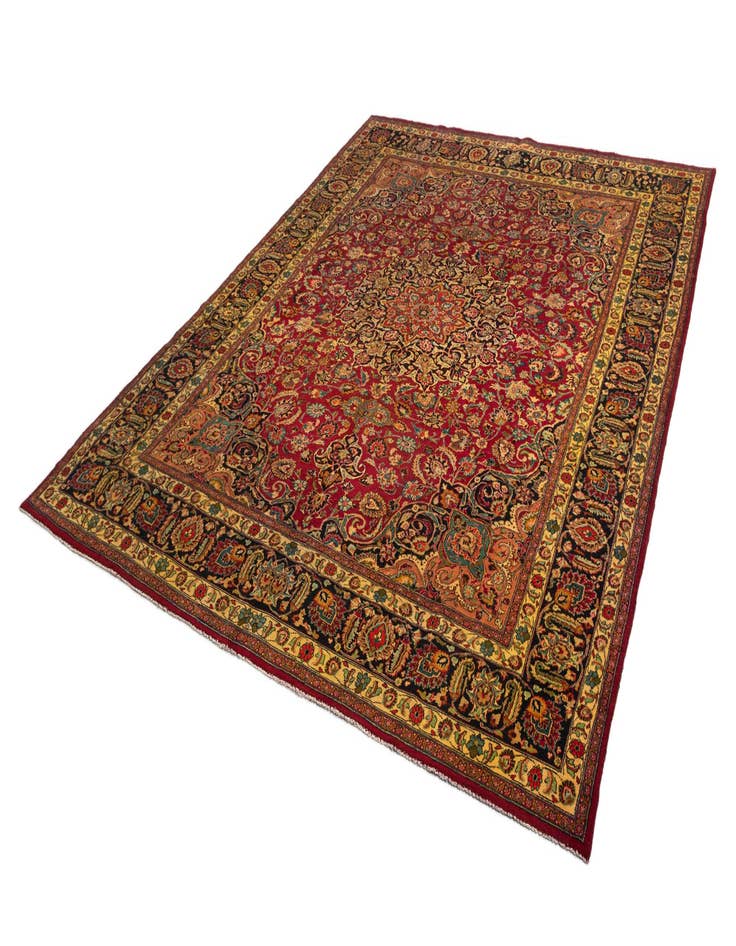 Detail image of  9' 5 x 12' 5 Kashan Wool Rug