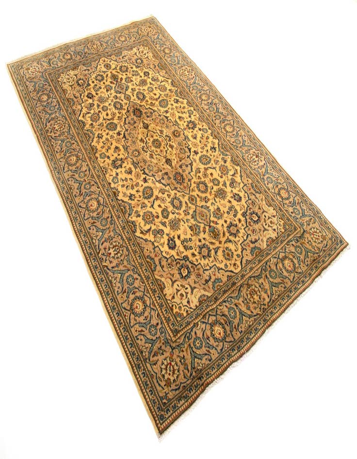 Detail image of  8' x 11' 10  Hand Knotted Kashan Persian Wool Rug